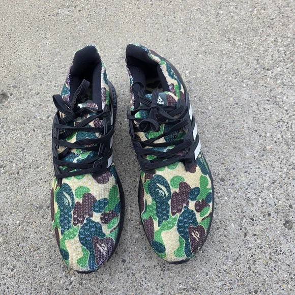 Adidas X Bape Green Camo Ultraboost Sneaker Men Size 9 - Picture 8 of 14